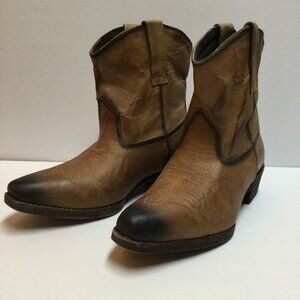 Roper Womens Western Leather Ankle Boots Brown Size 6.5 Cowgirl